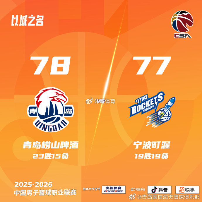 青岛男篮主场险胜宁波终结四连败